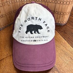 The North Face Cream and Purple Trucker Hat